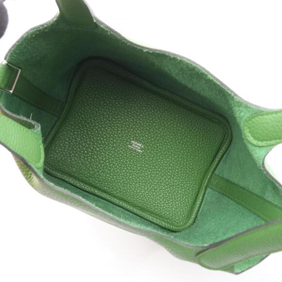 Hermes Hermès Picotin Lock PM handbag in Taurillon Clemence leather, green fo... - Picture 3 of 9